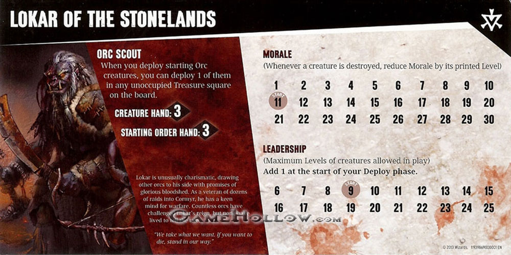 D&D Miniatures Blood of Gruumsh Commander Card Lokar of Stonelands (Blood of Gruumsh)