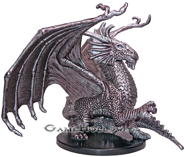 D&D Miniatures Dungeons of Dread 05 Young Silver Dragon (Large)