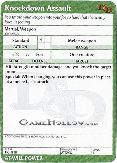 D&D Miniatures PHB Heroes Series 1 P13 Knockdown Assault (Fighter)