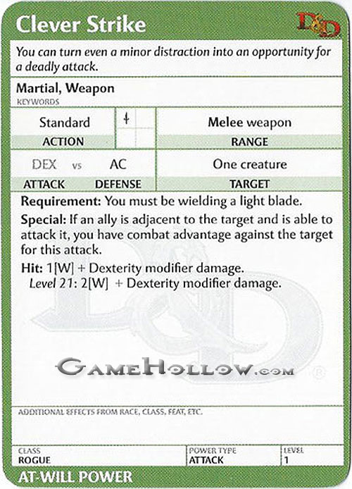 D&D Miniatures PHB Heroes Series 2 P03 Clever Strike (Rogue)