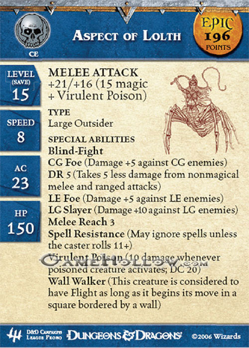 Stat Card Promo - Aspect of Lolth EPIC (Archfiends #46)