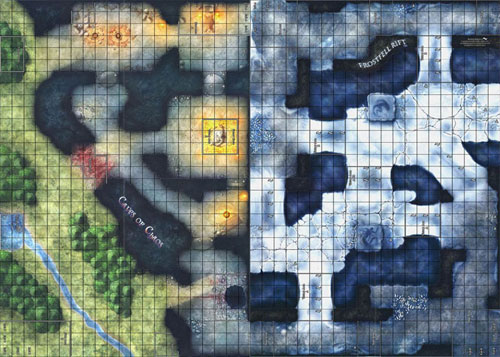 D&D Miniatures Maps, Tiles, Overlays, Campaigns Map Caves of Chaos / Frostfell Rift
