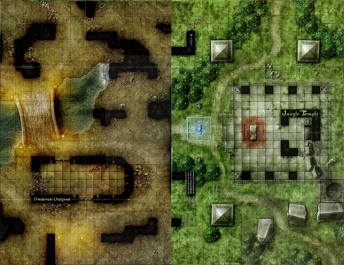 D D Miniatures Maps Tiles Overlays Campaigns Dwarven Outpost Jungle Temple