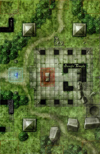 D&D Miniatures Maps, Tiles, Overlays, Campaigns Map Jungle Temple (XP 08)