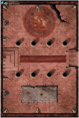 D&D Miniatures Maps, Tiles, Overlays, Campaigns Map Red Hall of Vor Rukoth Vinyl Mat