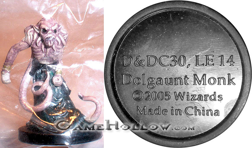 D&D Miniatures Promo Figures, EPIC Cards  Dolgaunt Monk Promo, D&DC30 (Underdark 34) (Green Clothes) UNIQUE VARIANT
