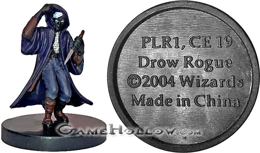 D&D Miniatures Promo Figures, EPIC Cards  Drow Rogue Promo, PLR1 (Giants of Legend 46)