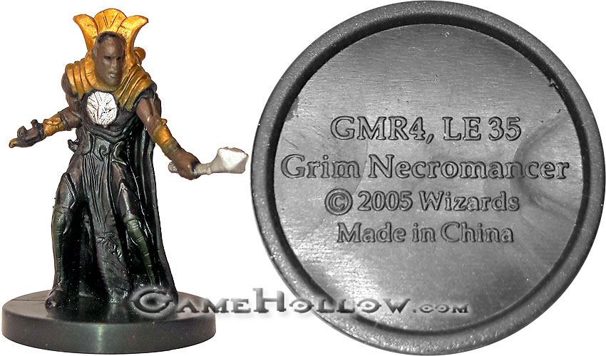 D&D Miniatures Promo Figures, EPIC Cards  Grim Necromancer Promo, GMR4 (Deathknell 36) Human Wizard