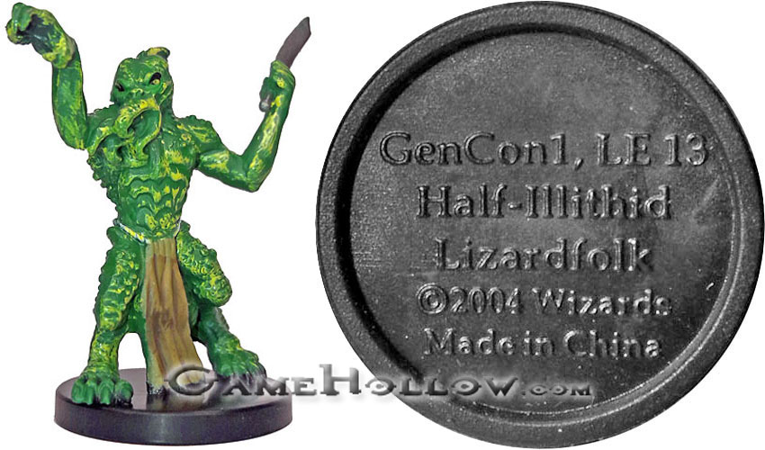 D&D Miniatures Promo Figures, EPIC Cards  Half-Illithid Lizardfolk Promo, GenCon1 (Aberrations 34)
