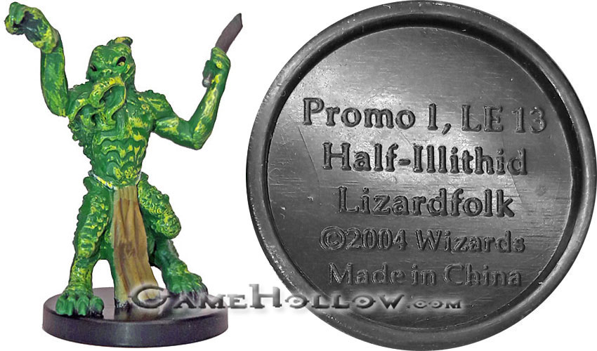 D&D Miniatures Promo Figures, EPIC Cards  Half-Illithid Lizardfolk Promo, Promo 1 (Aberrations 34)