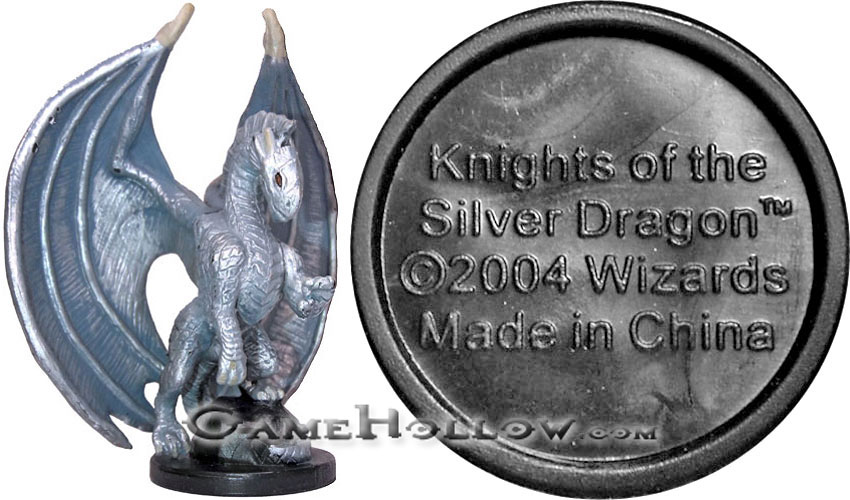 D&D Miniatures Promo Figures, EPIC Cards  Medium Silver Dragon Promo, Knights of Silver Dragon (Underdark 10)