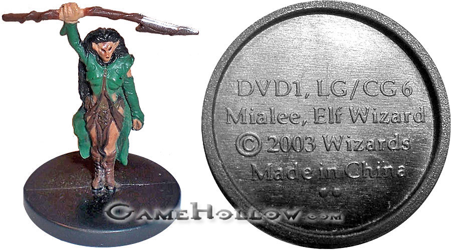D&D Miniatures Promo Figures, EPIC Cards  Mialee, Elf Wizard Promo, DVD1 (Archfiends 10)