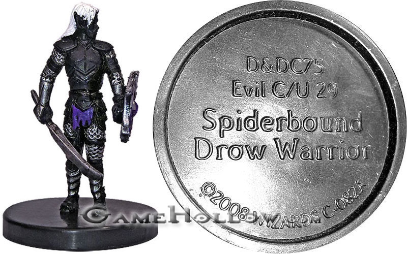 D&D Miniatures Promo Figures, EPIC Cards  Spiderbound Drow Warrior Promo, D&DC75 (Demonweb 22)