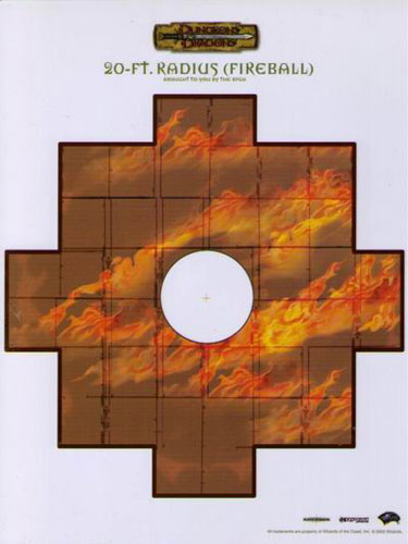 D&D Miniatures Maps, Tiles, Overlays, Campaigns Overlay 20-Ft Radius Fireball 2003