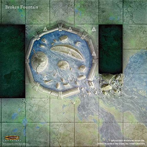 D&D Miniatures Maps, Tiles, Overlays, Campaigns Tile Broken Fountain (Promo)