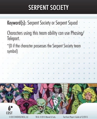 Heroclix Convention Exclusive Promos ATA card Serpent Society LE