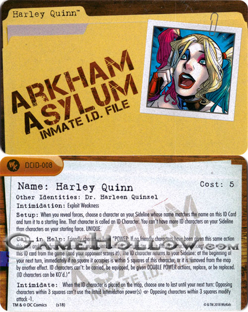 Heroclix Convention Exclusive Promos  ID Card Harley Quinn SR Chase, DCID-008