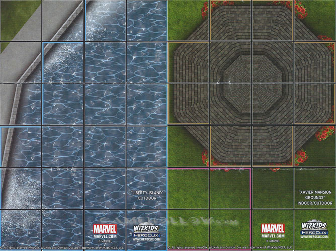 Heroclix Maps, Tokens, Objects, Online Codes Map Liberty Island / Xavier Mansion Grounds (Amazing Spiderman Friends)