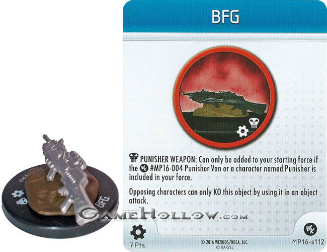 Heroclix Convention Exclusive Promos  Punisher weapon BFG SR Chase, MP16-S112