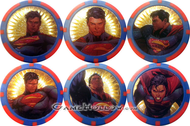 Heroclix DC Superman Wonder Woman Action Tokens Superrman Complete Set of 6