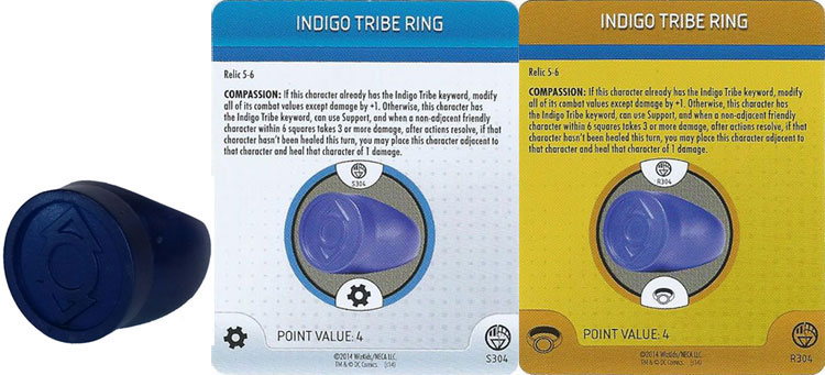 Heroclix DC War of Light OP S304 R304 Ring Indigo Tribe 3D Relic LE