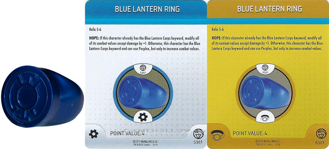 Heroclix DC War of Light OP S307 R307 Ring Blue Lantern 3D Relic LE