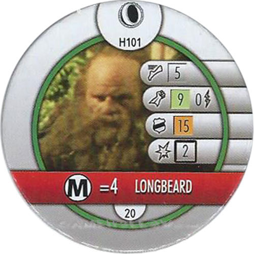Heroclix Lord of the Rings Fellowship of the Ring H101 Longbeard LE (horde token)