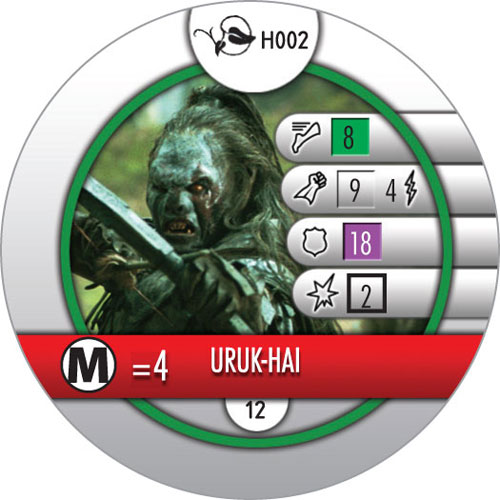 Heroclix Lord of the Rings Lord of the Rings H002 Uruk-Hai (horde token)