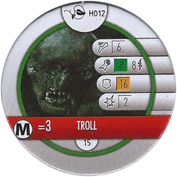 Heroclix Lord of the Rings Lord of the Rings H012 Troll LE OP Kit (horde token) (Mountain)
