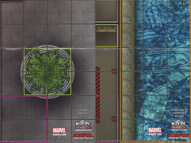Heroclix Marvel Deadpool Map Mall / Thunderbolts Submarine (Deadpool Fast Forces)