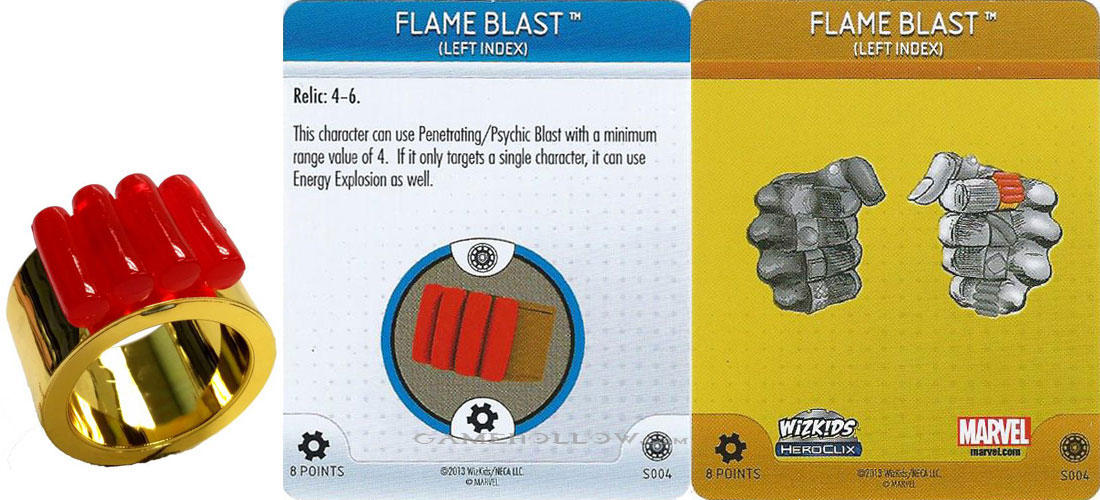 Heroclix Marvel Invincible Iron Man S004 R004 Ring Flame Blast 3D Object LE