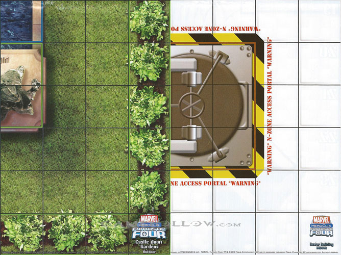 Heroclix Marvel Secret Invasion Map Castle Doom Gardens / Baxter Building (Fantastic Four Starter)