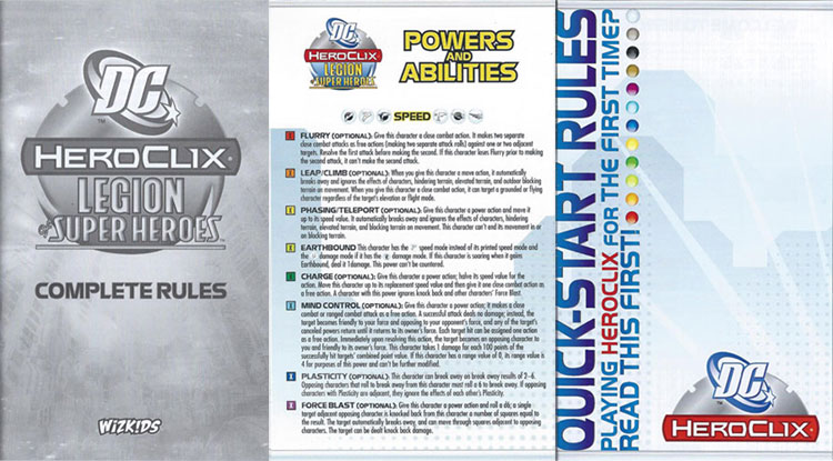 Heroclix Maps, Tokens, Objects, Online Codes Starter Set Legion of Super Heroes Rules Powers Abilities