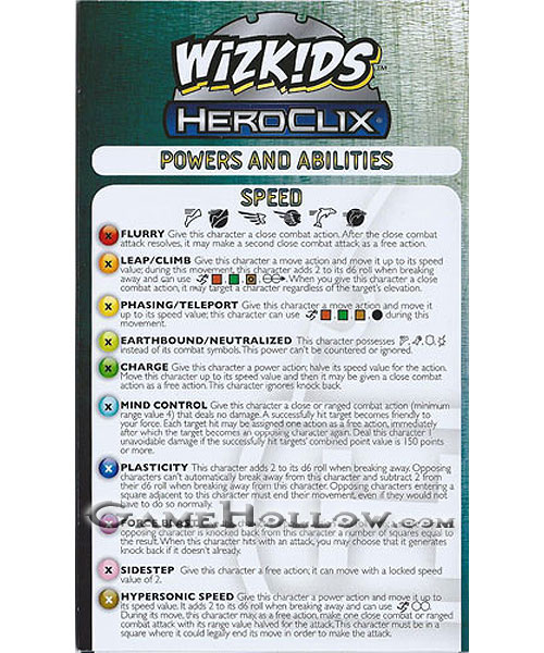Heroclix Maps, Tokens, Objects, Online Codes Starter Set 2013 Powers and Abilities Card