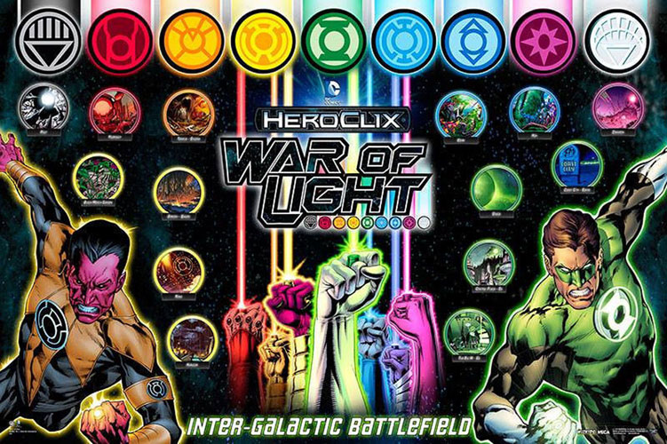 Heroclix Maps, Tokens, Objects, Online Codes Set Poster War of Light Promo DC Laminated