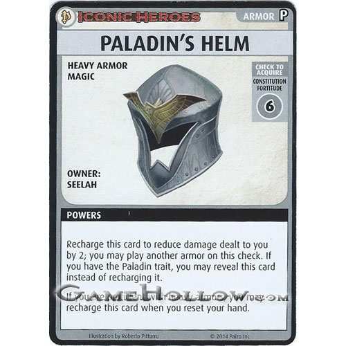 Pathfinder Miniatures Iconic Heroes Set 1 ACG Card Paladin's Helm (Seelah)
