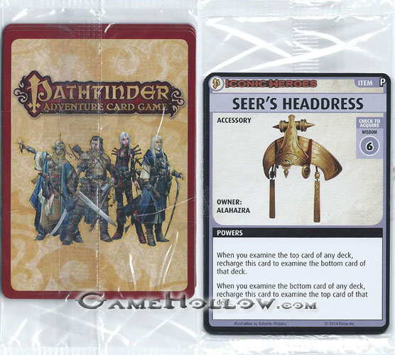 Pathfinder Miniatures Iconic Heroes Set 3 ACG Card Pack Set of 6 (Seer's Headdress showing)