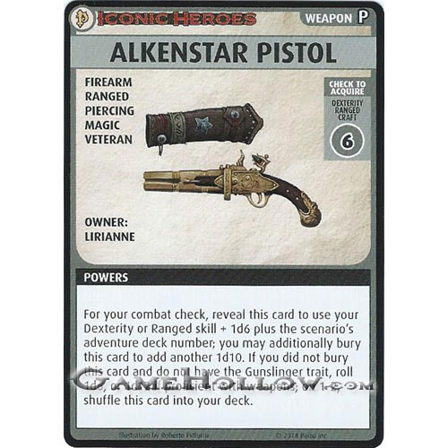 Pathfinder Miniatures Iconic Heroes Set 4 ACG Card Alkenstar Pistol (Lirianne)