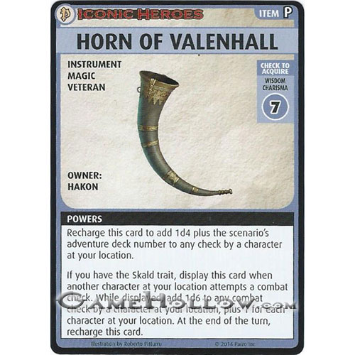 Pathfinder Miniatures Iconic Heroes Set 4 ACG Card Horn of Valenhall (Hakon)