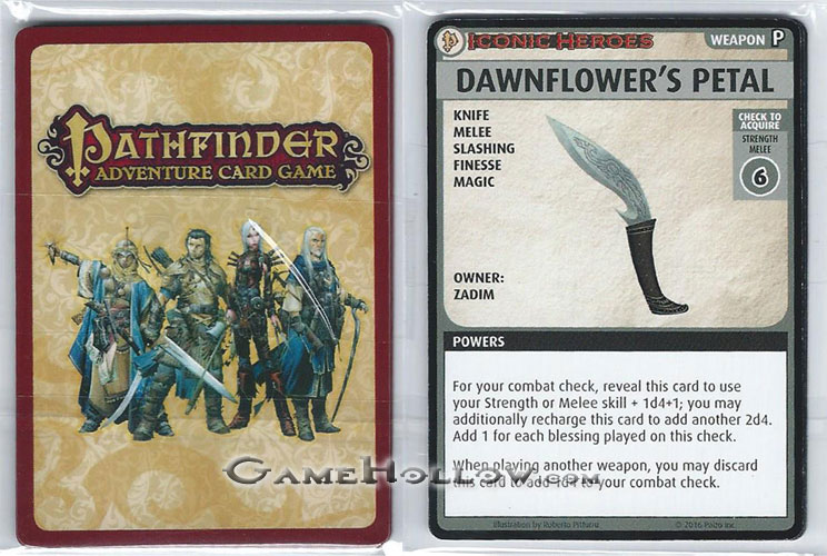 Pathfinder Miniatures Iconic Heroes Set 5 ACG Card Pack Set of 6 (Dawnflower's Petal showing)
