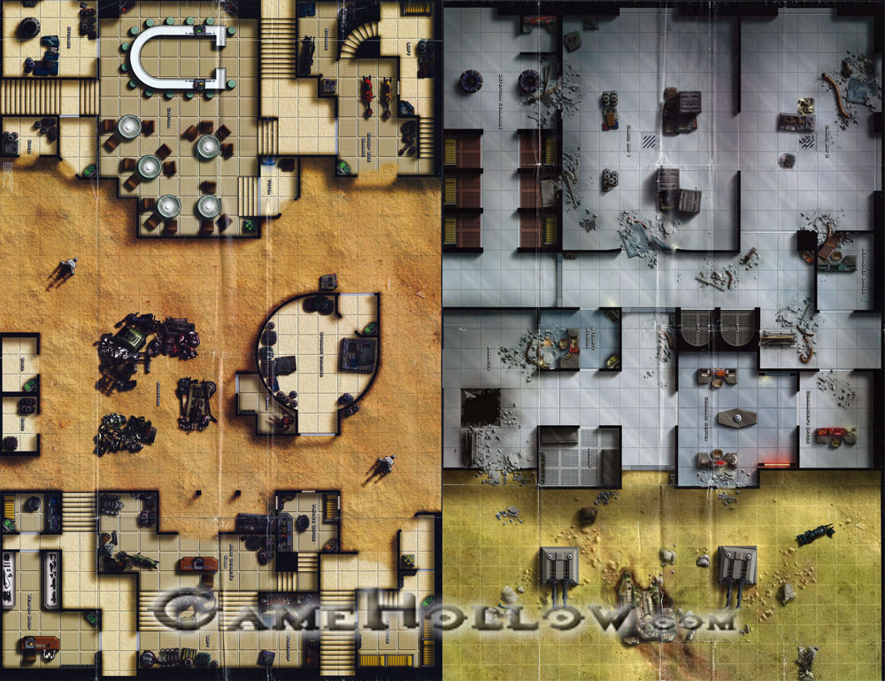 Star Wars Miniatures Maps, Tiles & Missions Map Mos Eisley Tatooine / Ruined Base Endor (Ultimate Missions RS)