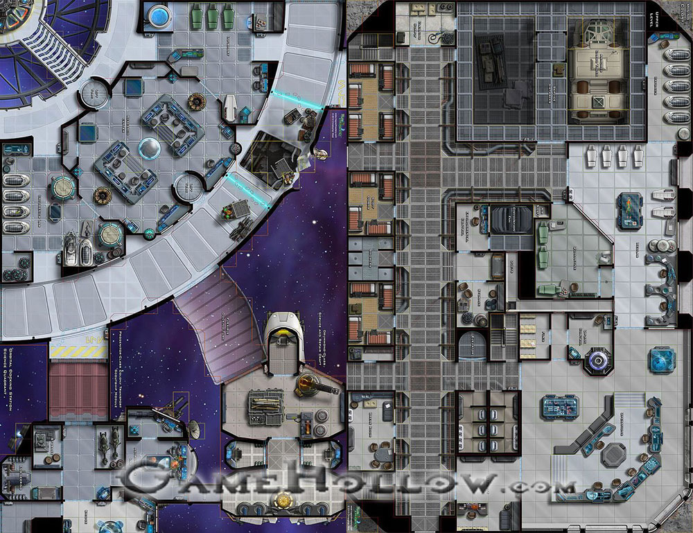 Star Wars Miniatures Maps, Tiles & Missions Map Orbital Docking Station Science Quadrant / Mining Colony Upper Level