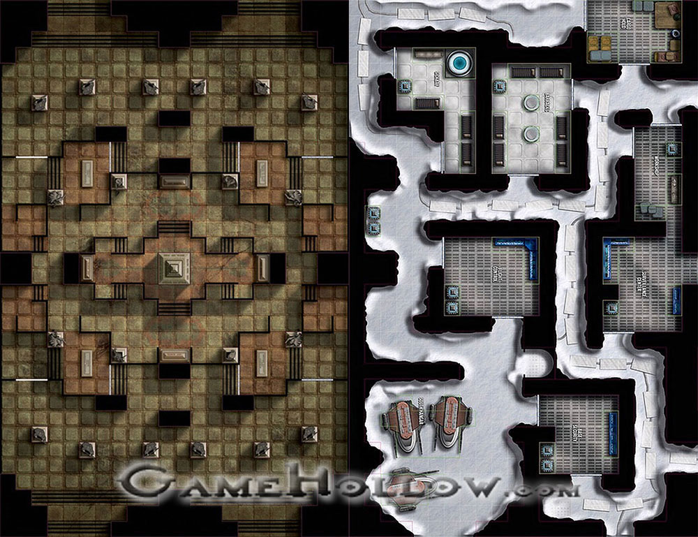 Star Wars Miniatures Maps, Tiles & Missions Map Tomb of Acolytes / Ice Fortress South