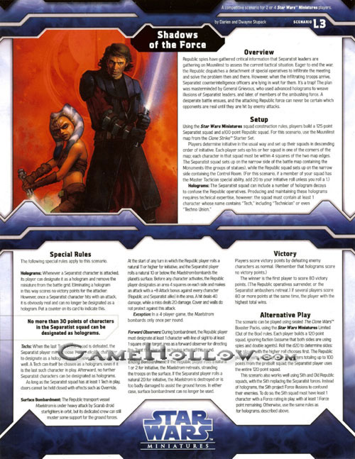 Star Wars Miniatures Maps, Tiles & Missions Campaign Scenario Shadows of the Force Promo