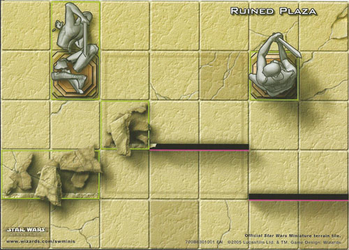 Star Wars Miniatures Maps, Tiles & Missions Tile Map Ruined Plaza Promo