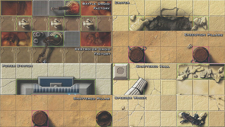 Star Wars Miniatures Maps, Tiles & Missions Tile Map Clone Strike Set of 8